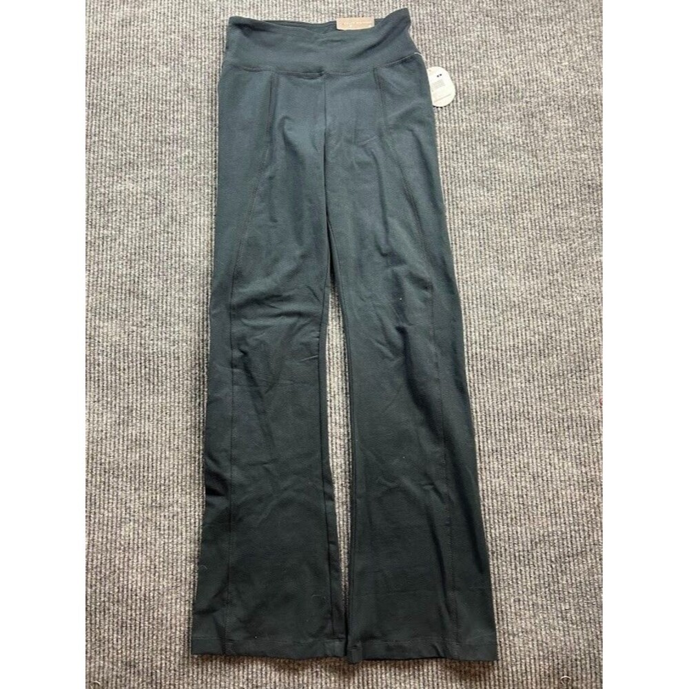 Y2K Bally Total Fitness Black Flare Yoga Pants Retro Sport Active Size Med